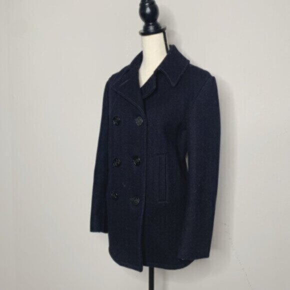 Monterey Club Vintage US Navy Wool Double Breasted Pea Coat - Picture 5 of 15